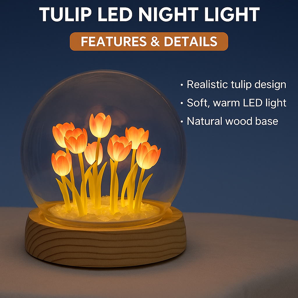 BloomGlow™ Tulip LED Night Light Dome